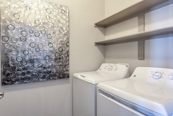 a washer and dryer in a laundry room